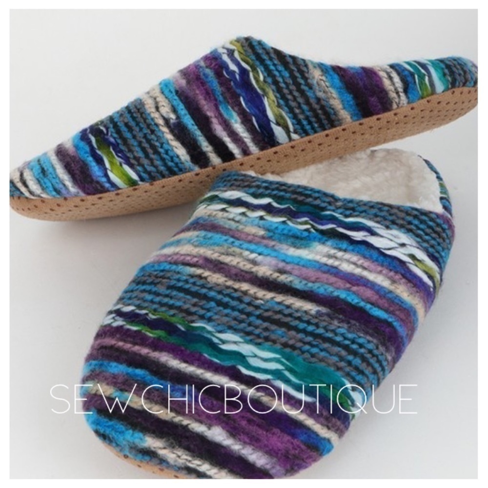 Bohemian Blue Hand Woven Slippers